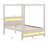 Queen Size Canopy Bed Frame with LED Lights, Upholstered Canopy Bed with Soft Headboard