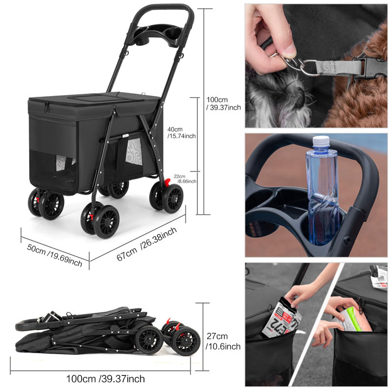 Pet Stroller Foldable Pet Bike Trailer