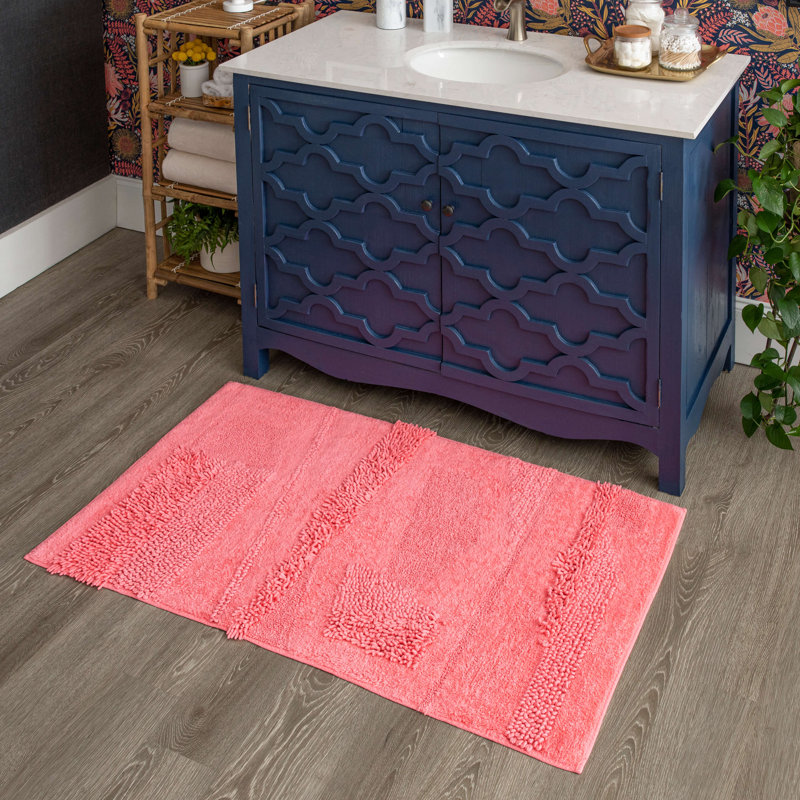 Tapis de bain lavable à la machine antidérapant Laverne, L 17 po x L 24 po, Fiesta orchidée