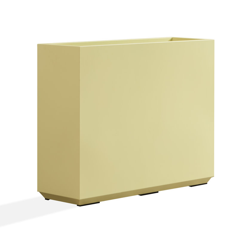 Metal Planter Box Black, Bright Yellow, 24.02" H x 30" W x 9.84" D