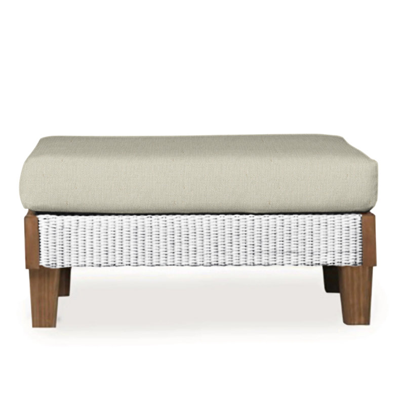 Catalina Outdoor Ottoman, Rumba Stonewashed, White