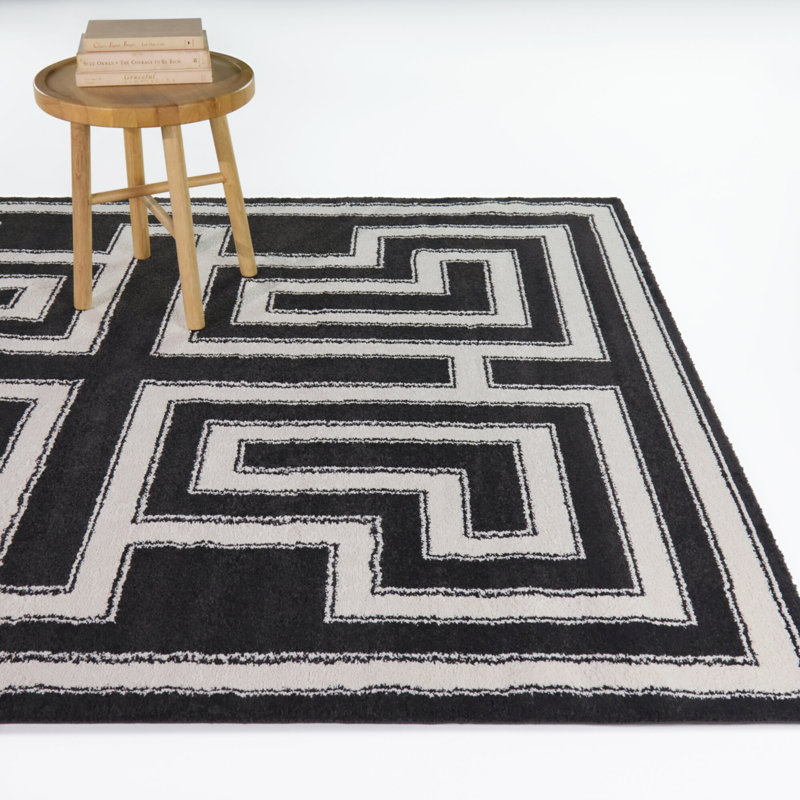 Segall Cream Contemporary Geometric Area Rug, Cream, 7'10" x 10'