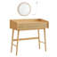 Virdie Boho Vanity Desk with Light Up Mirror, 3 Drawers, Dimmable, Touch Control Light with 3 Colour Hues-1260290479