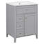 Meuble-lavabo blanc 24 po avec lavabo, panneau de fibres à densité moyenne et fabrication en bois d'hévéa-578968710