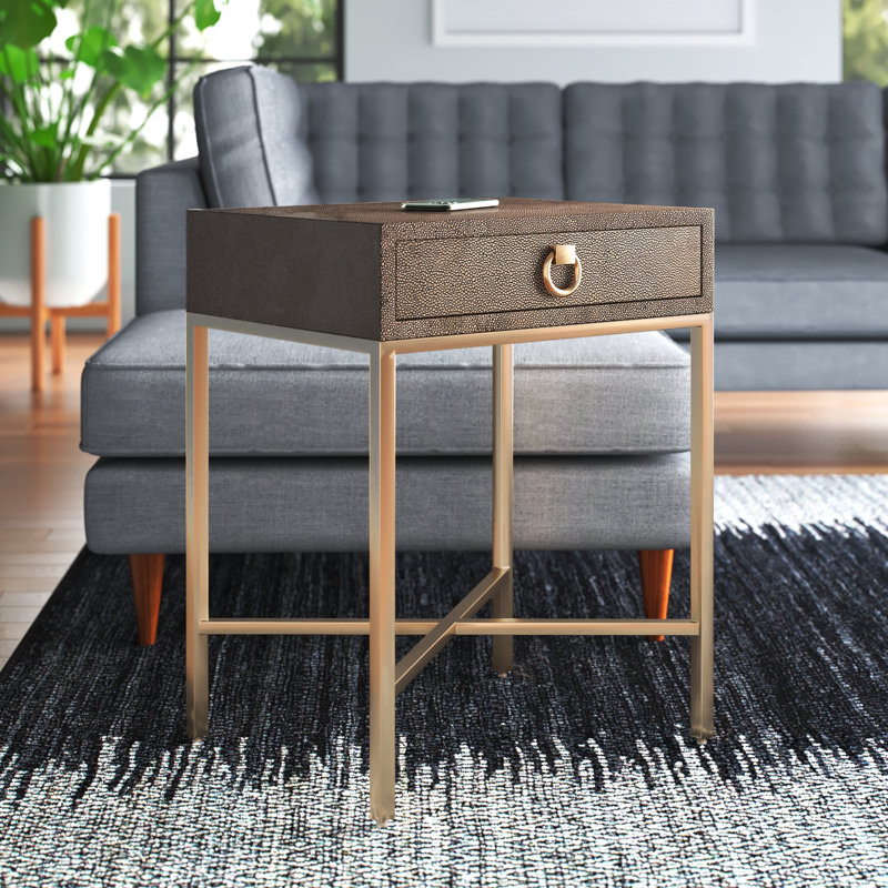 Table de bout haute de 26,5 po avec rangement Iberia
