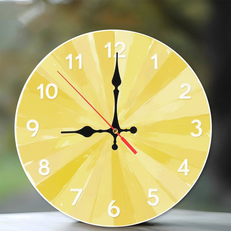 Horloge jaune avec chiffres