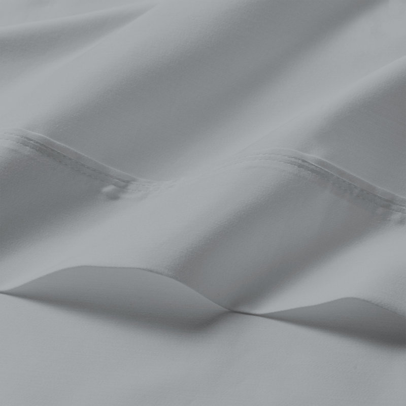 Ensemble de draps 100% coton, Ensemble de draps pour lit simple avec 1 taie d'or, Gris clair