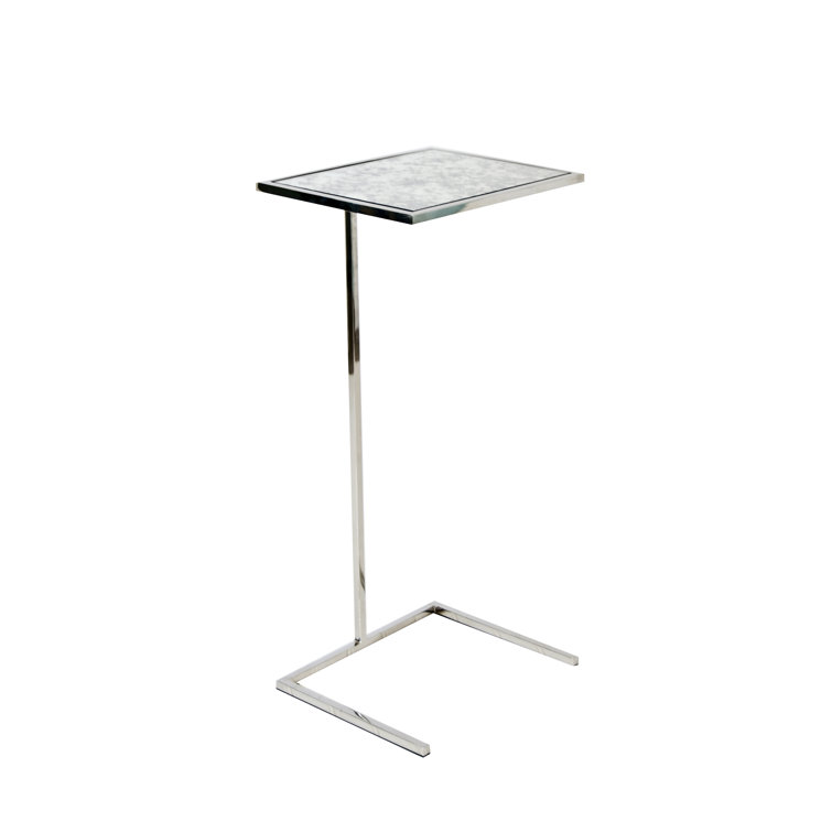 Mirrored Glass Top End Table