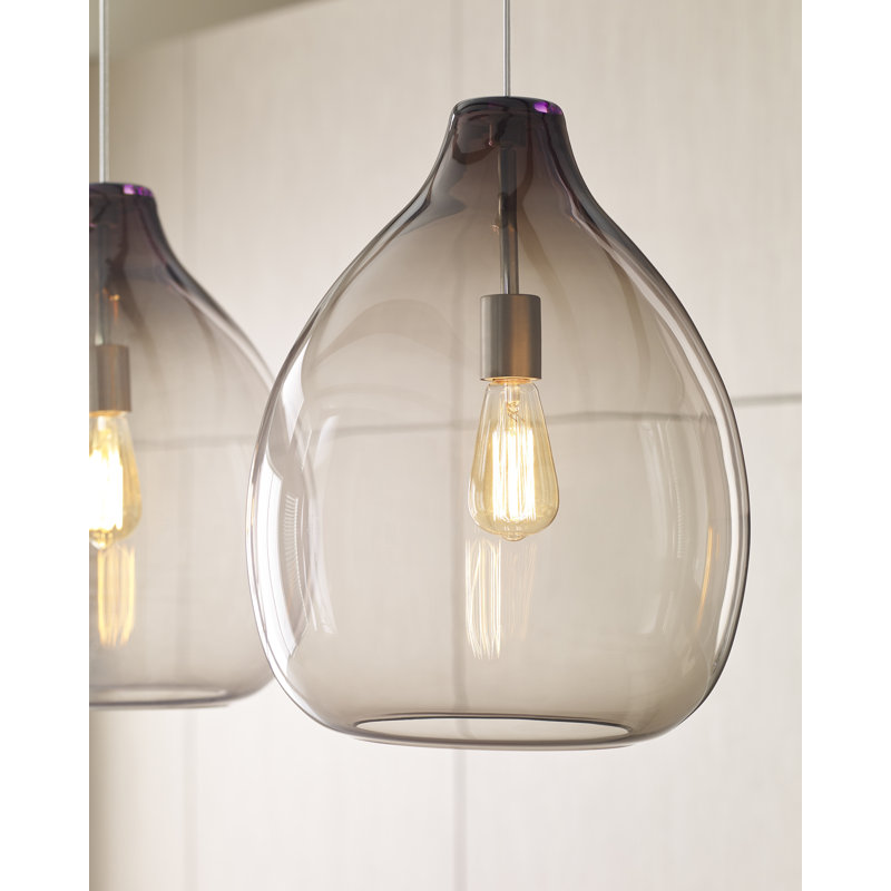 Quinton 1 - Light Pendant, Satin Nickel, Smoke, Yes