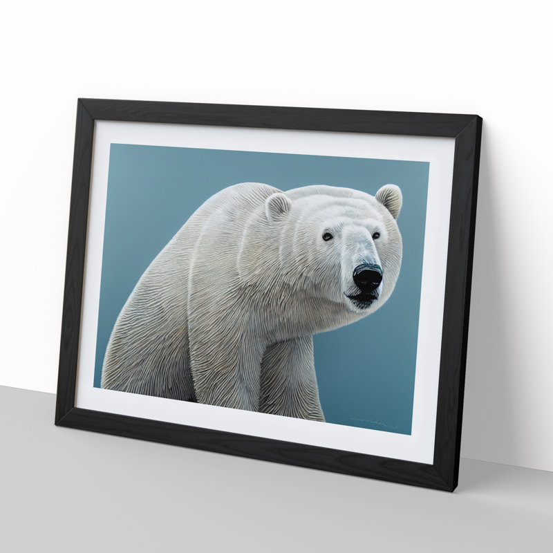 Interesting Polar Bear - Framed Print, Black, 34cm H x 46cm W x 2cm D