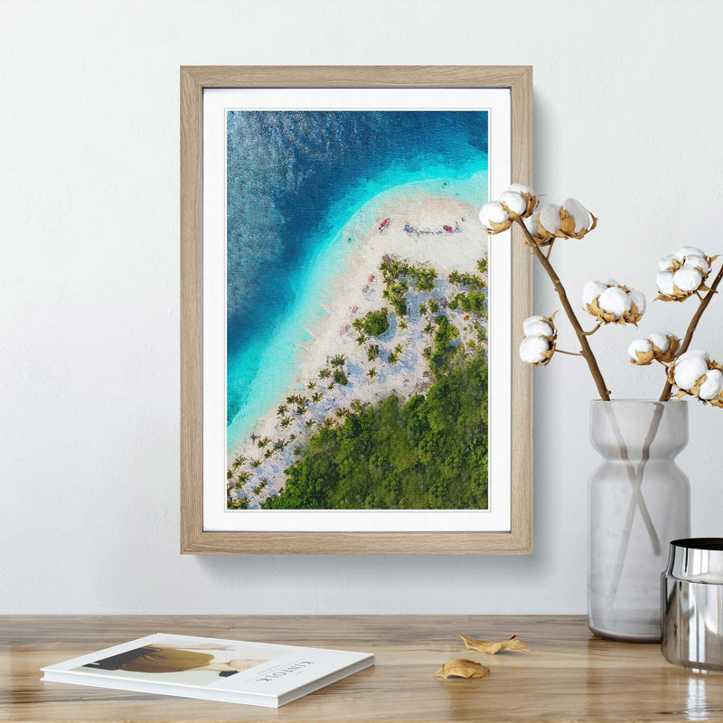 Beach In Caracas Venezuela - Single Picture Frame Painting, Oak Framed, 63cm H x 45cm W x 2cm D