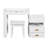 3-In-1 Makeup Vanity Desk With Flip-Top Mirror, LED Lighting, Adjustable Length & Ample Drawers - Stylish Multi-Functional Dressing Table For Home-1473710306