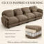 Canapé modulaire en chenille à 4 places de 136,2 po de large avec sièges profonds, coussins de style nuage et coussins lombaires Sarvis-1945600171
