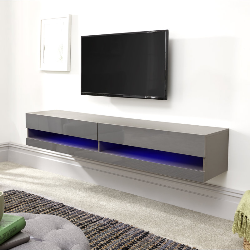 Allon Unfinished Floating TV Stand, Grey, 30cm H x 180cm W x 38cm D
