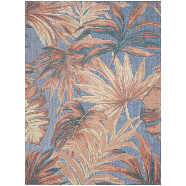 Clemencio Blue Rose Modern Rug