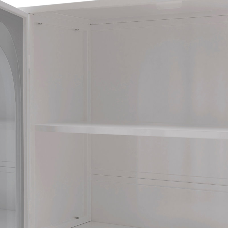 Rangement mural 47,25 po à quatre portes pour armoire murale en verre, Grey