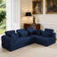 Canapé modulaire en forme de L, canapé modulaire compressé en velours côtelé de style minimaliste moderne, se déplie en lit, chambre à coucher, canapé compressé confortable, conception éco-efficace (bleu)-1019702050-1019702057-1019702060