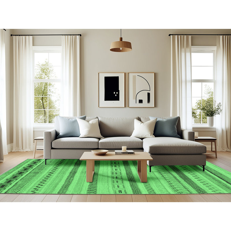 Ketina Washable Geometric Indoor Rug, Rectangle 6' x 9'