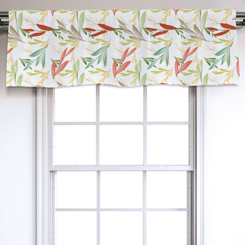 Sateen Floral Ruffled Window Valance
