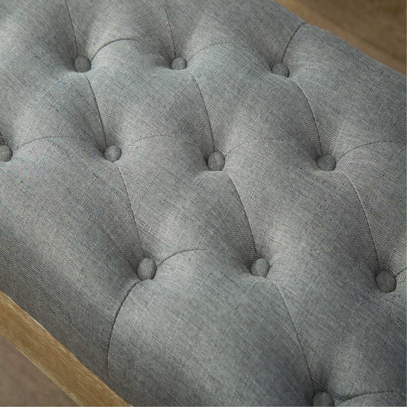 Solid Wood Button Tufted Dining Bench