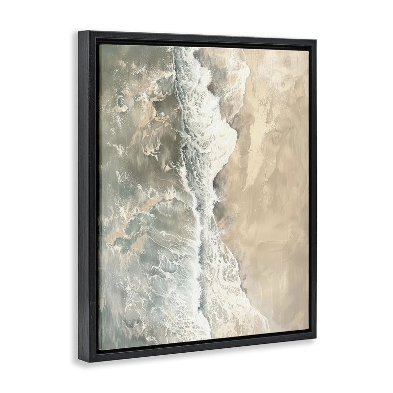  Toile flottante verticale aérienne par Petal Prints Design, Cadre flottant noir de jais, H 21 po x l 17 po