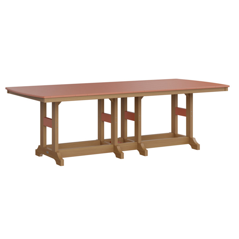 Table de bar rectangulaire 96 po Berlin Gardens Garden Classic, Teck naturel, Orange mangue