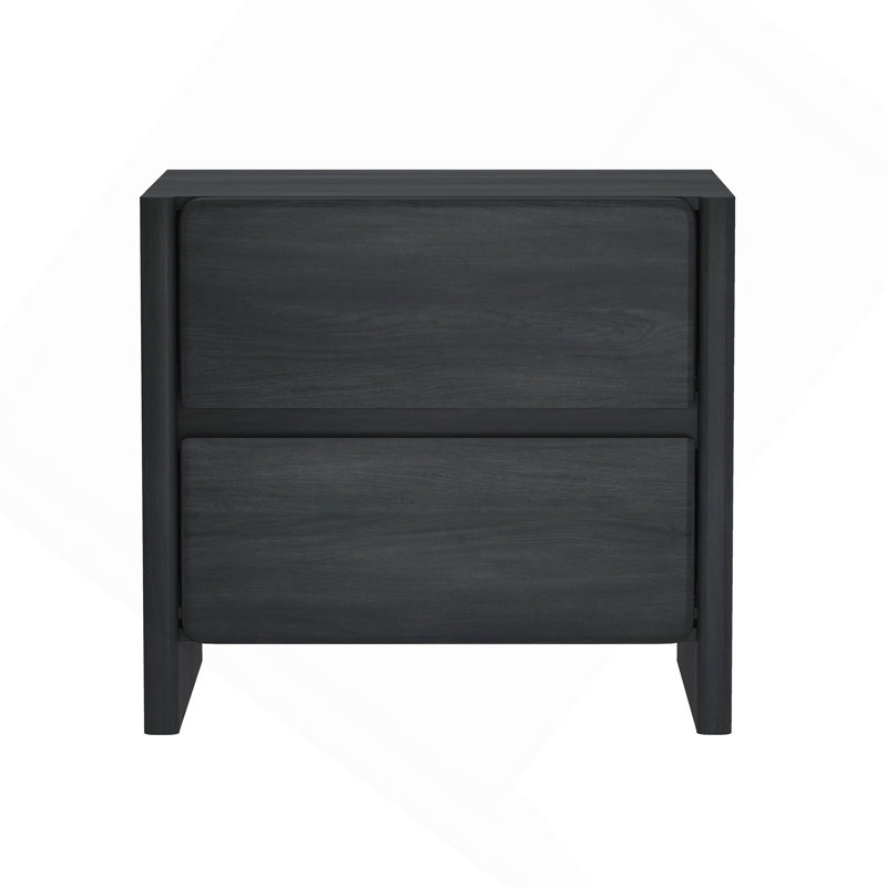 Linda 24" Nightstand In Charcoal Gray (2-Drawer), Charcoal Gray