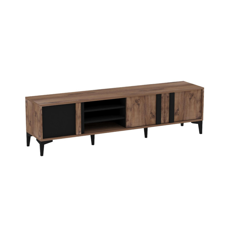 Modern Scandinavian TV Stand, Atlantic & Anthracite Colors, 70.9 x 19.7 x 15.7 inches | 100% Melamine Coated Particle Board, Thickness: 0.7 inches | Stylish Design, Perfect for Living Room & Entertainment Spaces
