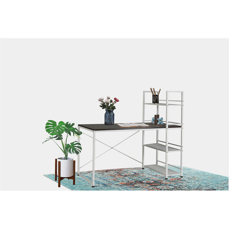 Reversible smart workbench wooden desk White/Brown