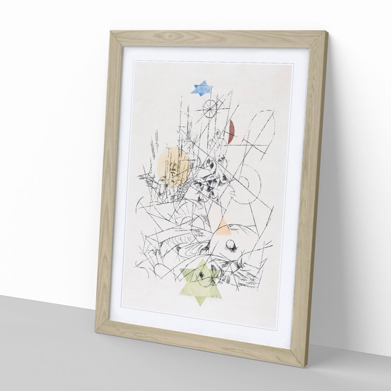 Hope and Destruction by Paul Klee - Picture Frame Painting, Oak Framed, 48cm H x 36cm W x 2cm D