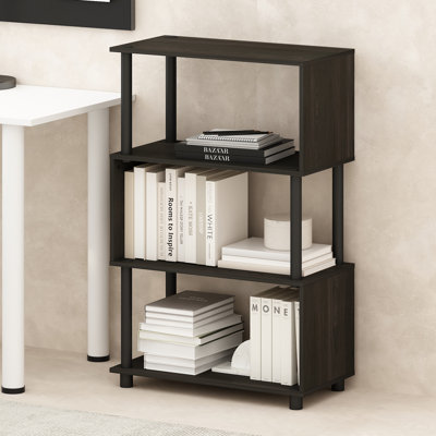 Ebern Designs Daum 5-Tier S-Shaped Bookcase, Bookshelf, Espresso
