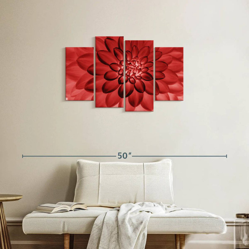 Dahlia rouge translucide Harnek, H 22 po x l 36 po