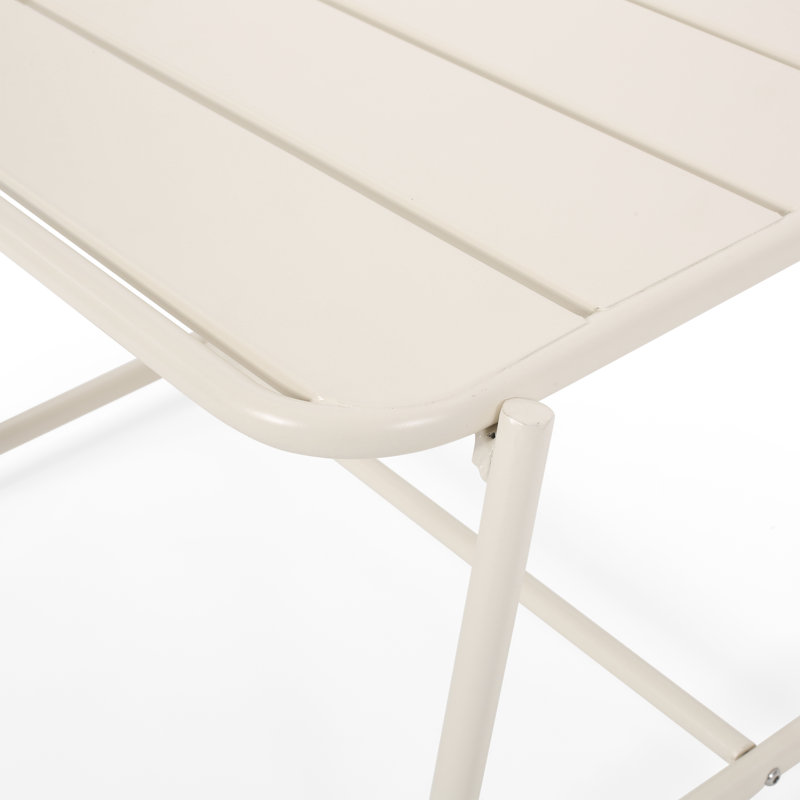 Harmon Outdoor Iron Side Table, Blanc mat