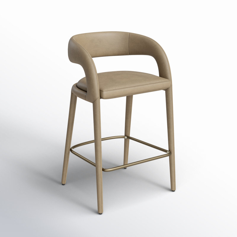 Freestyle 25.6'' Vegan Leather Counter Stool, Tan, 29.5''