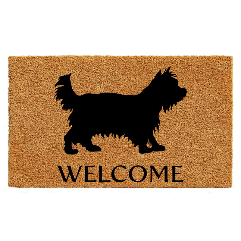 Tapis de porte pour l’extérieur antidérapant yorkshire terrier Beavin, L 0,6 po x l 29 po x P 17 po
