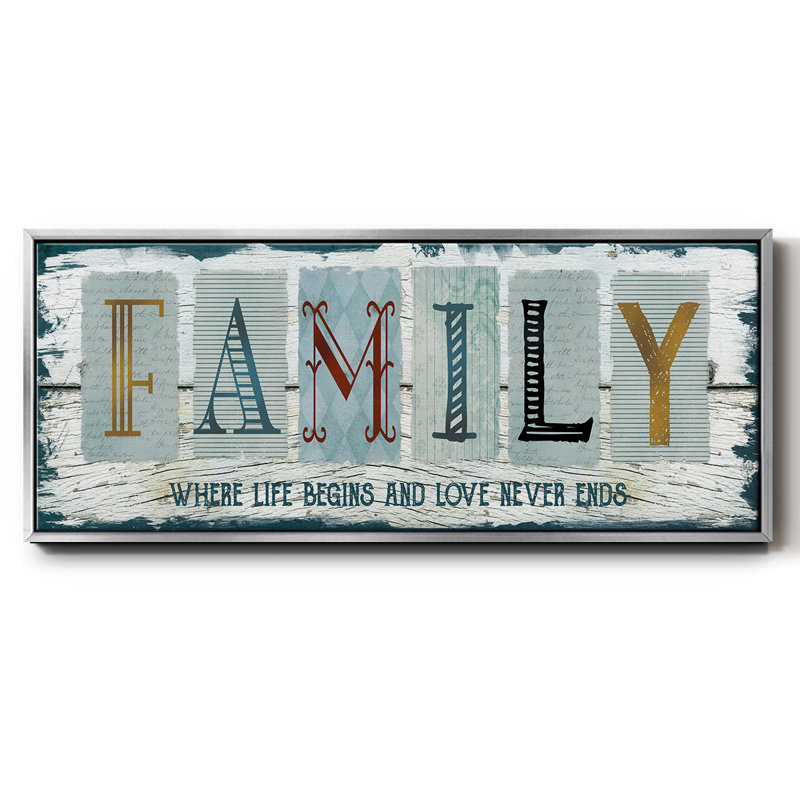«Family Where Life», toile encadrée, H 8 po x l 20 po