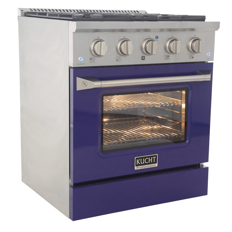 Kucht 30'' W Dual Fuel Free Standing Range, White, Liquid Propane