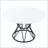 Round Industrial Dining Table with Marble Pattern and Hourglass Base