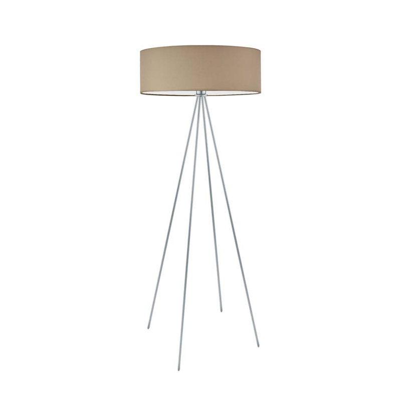 Arnesha 157cm Traditional Floor Lamp, Silver, Beige