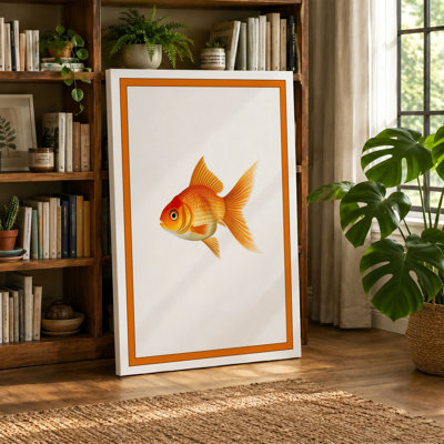 Golden Goldfish Botanical - Wrapped Canvas
