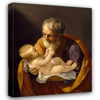 Alcott Hill® Reni, Guido, reproduction d'art sur toile tendue: Saint Joseph et l'enfant Jésus
