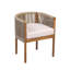 Chaise de salle à manger d'extérieur Nola Modern Coastal avec cadre en bois d'acacia et dossier en corde tressée-136925360-136925359
