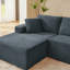 Canapé modulaire en L à assise profonde, sans assemblage, canapé modulaire en L pour utilisation dans plusieurs pièces.-1497652156