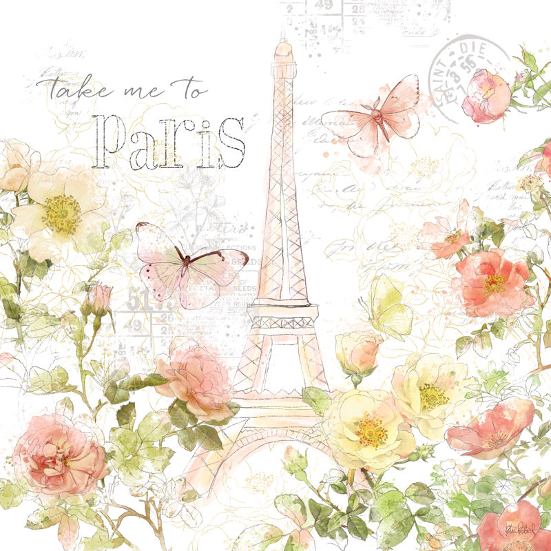 Paris II - peinture sur toile tendue, H 12 po x l 12 po, Non, Toile tendue