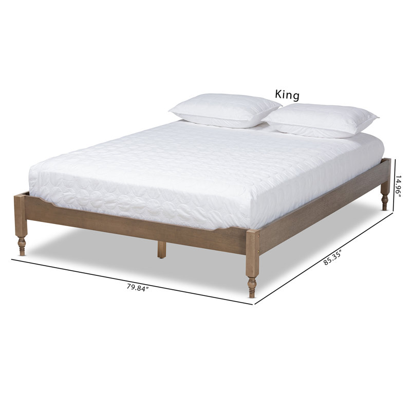 14.92" Folding  Bed Frame, Queen, Grey