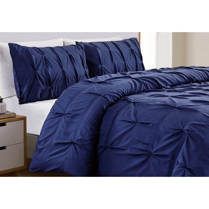  Ensemble de housse de couette en polyester / microfibre hypoallergénique bleu 3 pièces