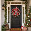Couronne de Noël pré-illuminée de 61 cm (24 po) avec ruban et décorations pour porte d'entrée, mur et foyer