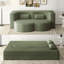 Canapé-lit moderne avec 2 coussins, canapé-lit en velours côtelé moelleux convertible, matelas pliant de 15 po pour le salon, lit d'invité, aucun assemblage requis, vert