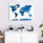 Blue Textured World Map Canvas Print-2045412022