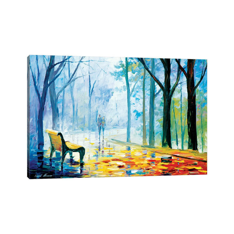Misty Alley by Leonid Afremov - Painting on Canvas, 30.48 cm H x 45.72 cm W, Wrapped Canvas